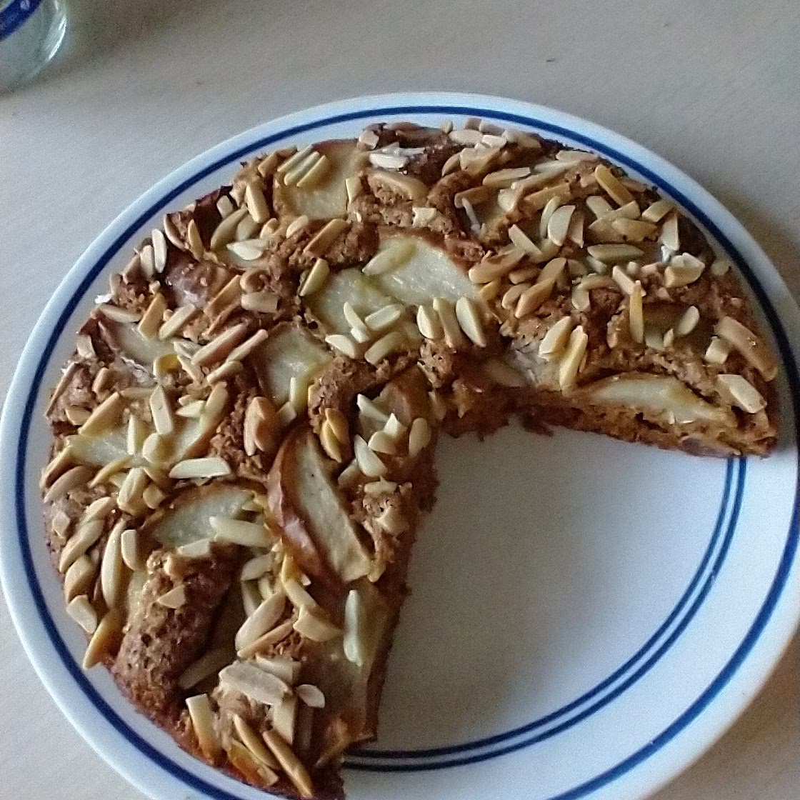 Vegan dessert with pears