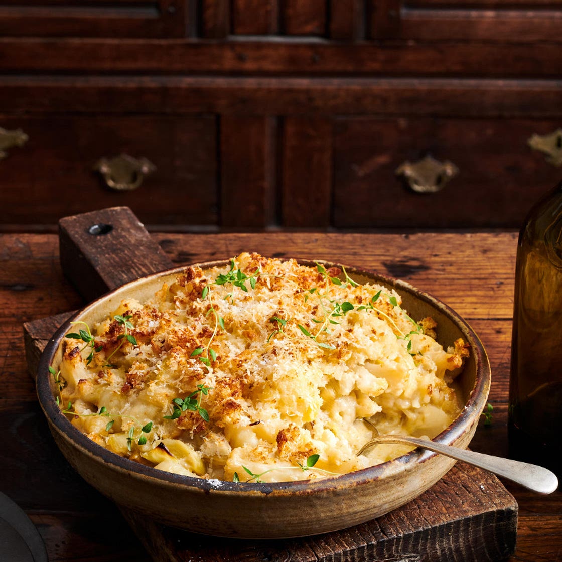 Cauliflower, Cheese and Leek Gnocchi Gratin