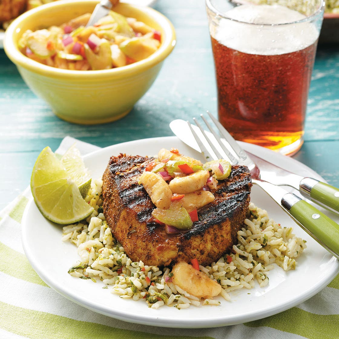St. Lucia Jerk Fish with Banana Salsa