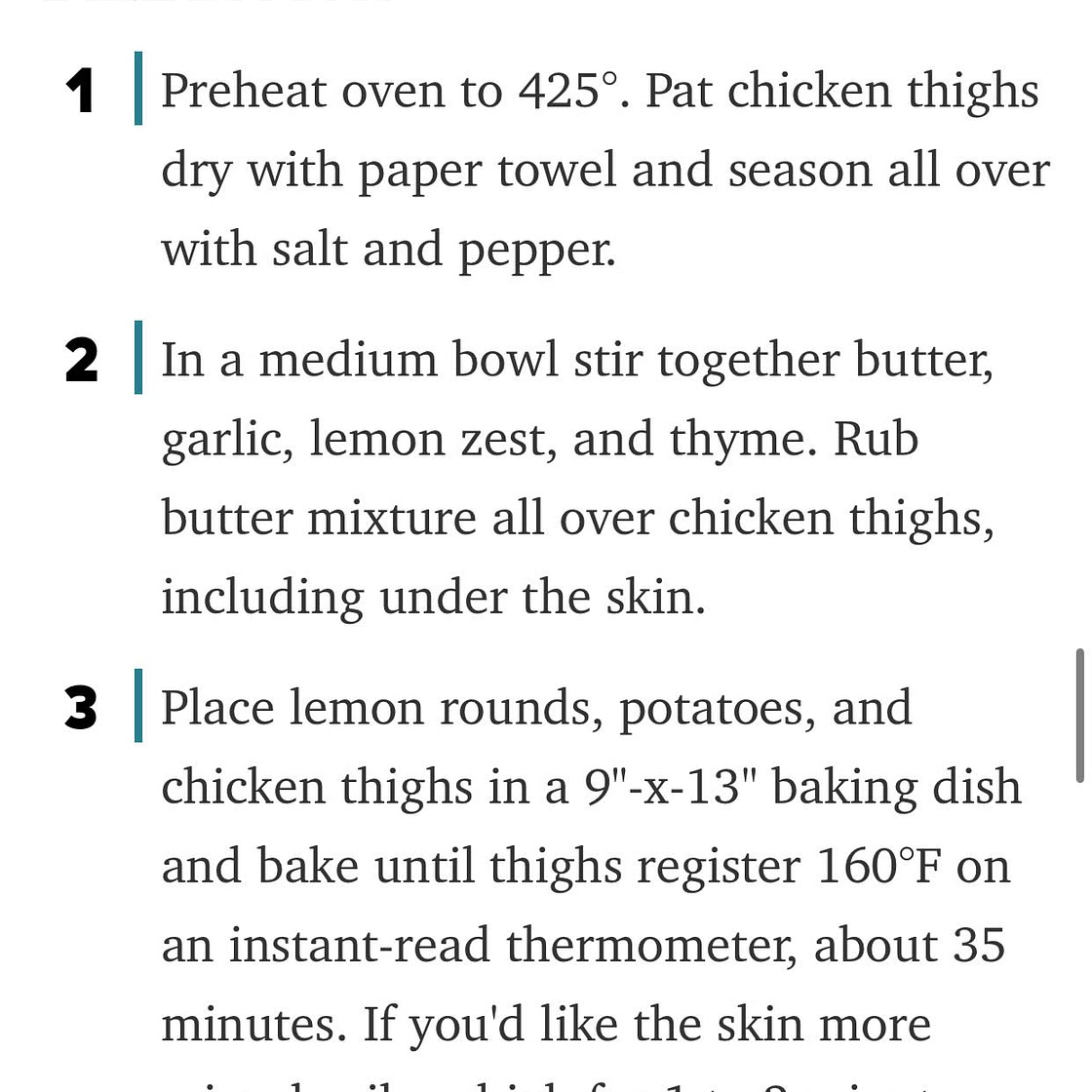 Baked Chicken Thighs