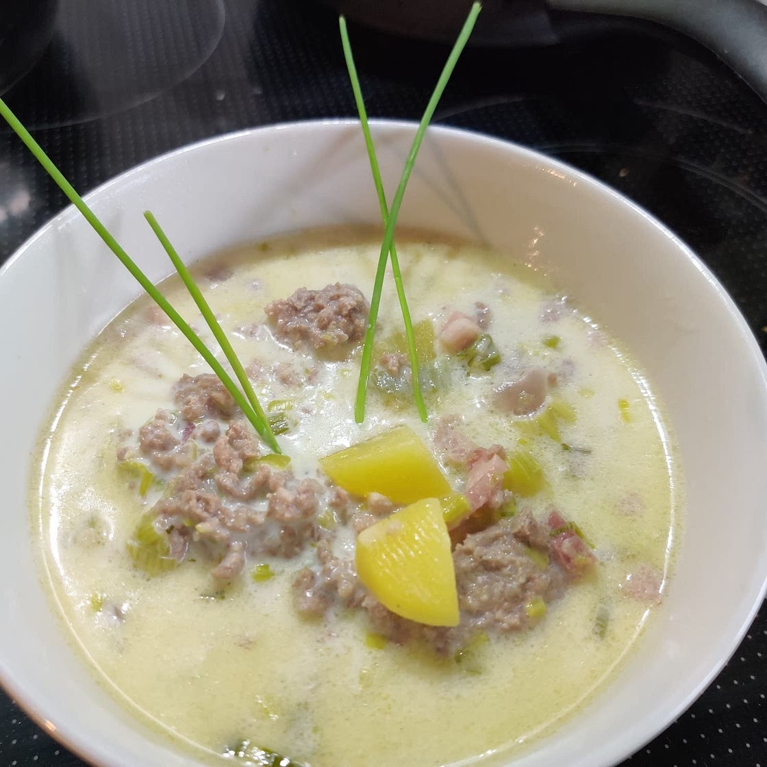 Hackfleisch-Lauch-Suppe
