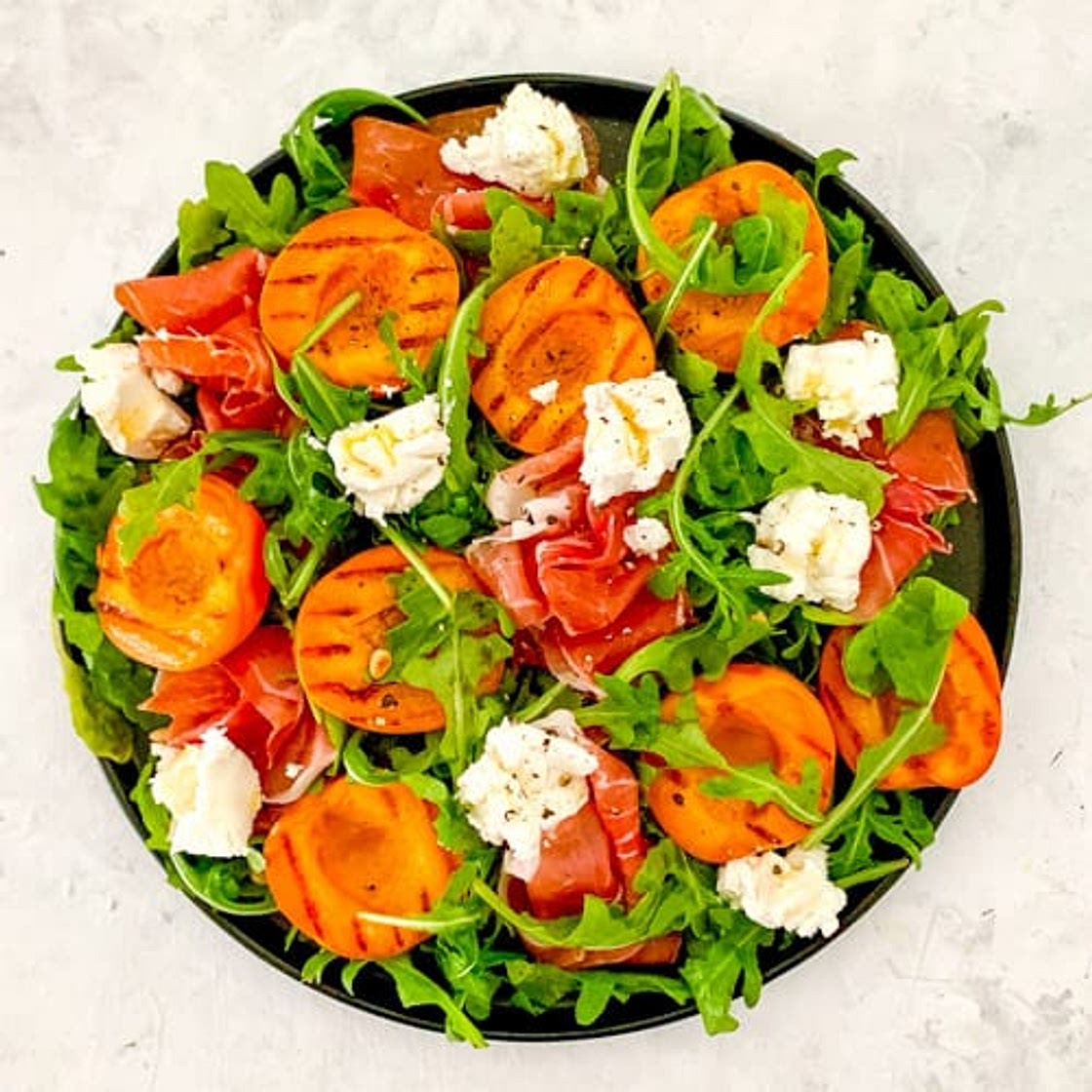 Grilled Apricot Salad with Prosciutto Crudo