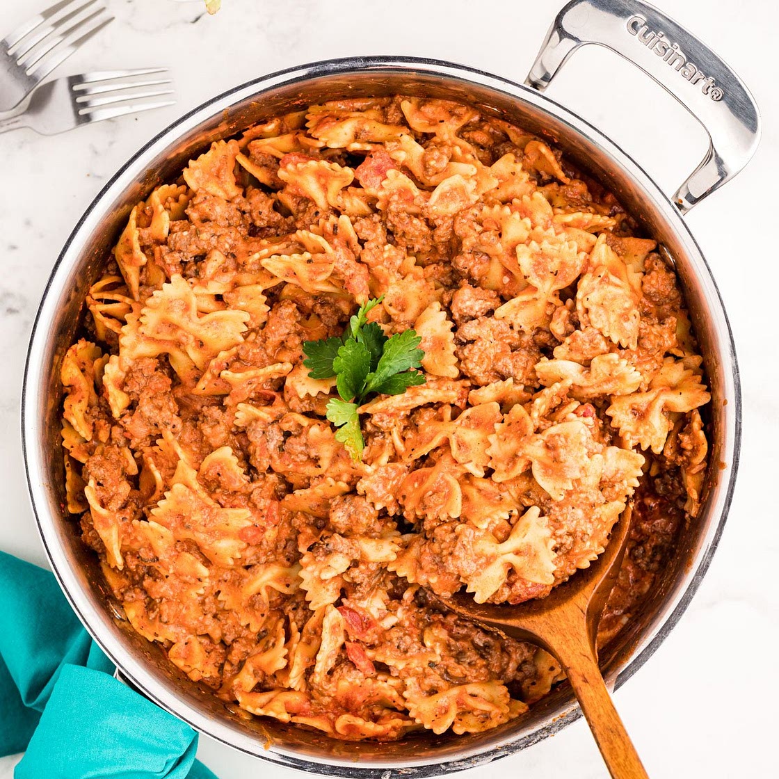 Easy Stovetop Bow Tie Skillet Lasagna