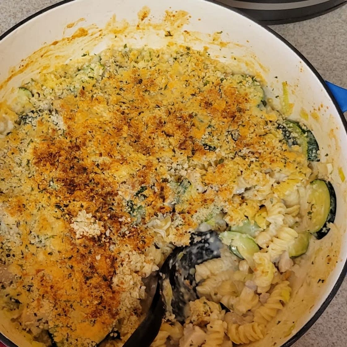 Chicken kiev pasta bake recipe