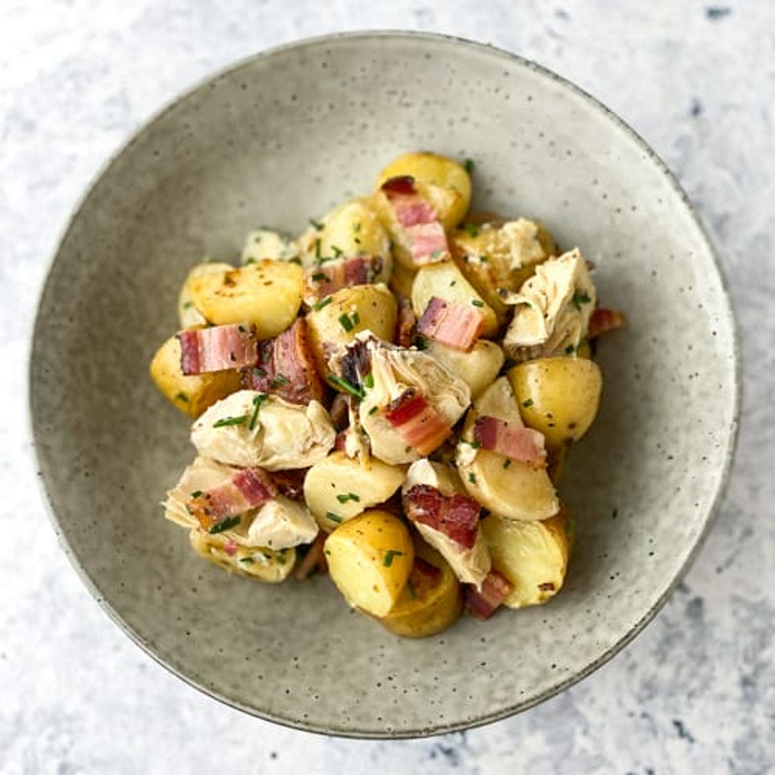 Artichoke and Potato Salad with Creme Fraiche