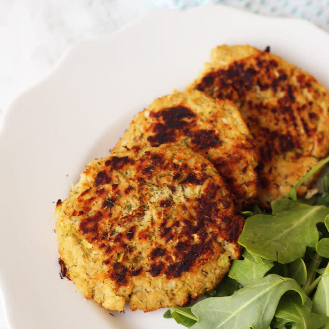 Salmon Patties with Salad Greens