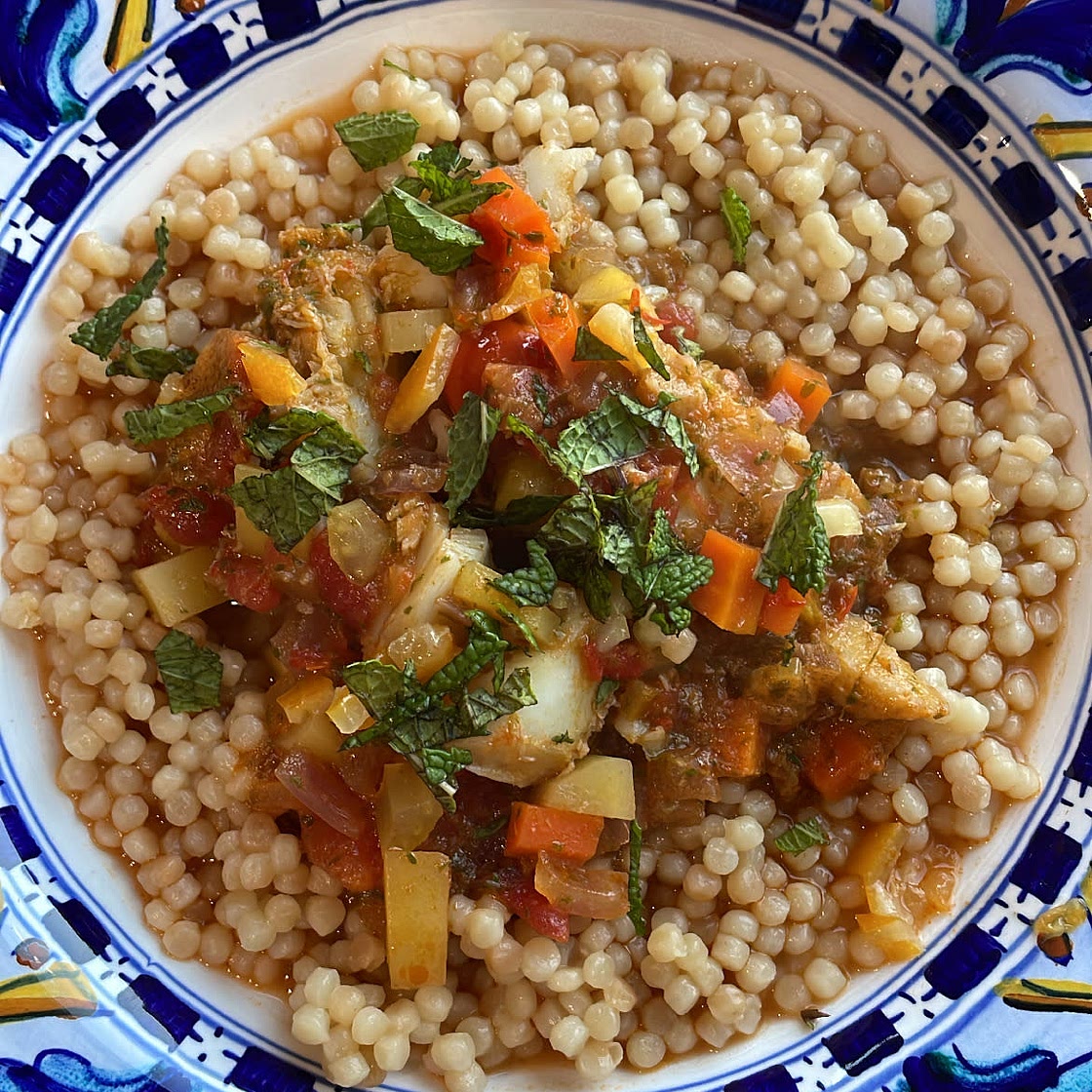 Fish Tagine with preserved lemons and mint