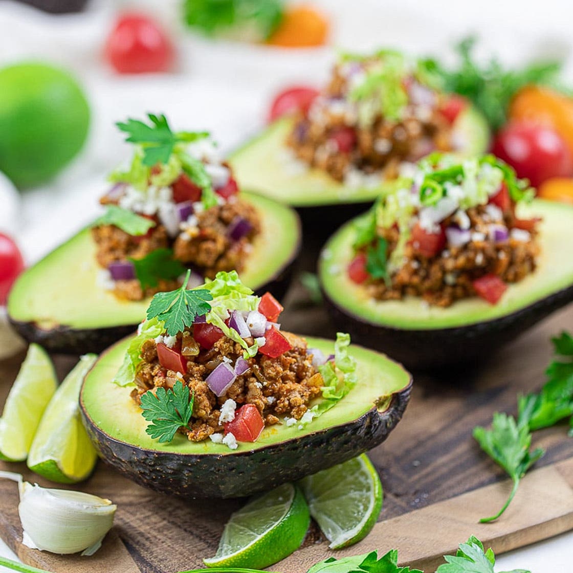 Keto Taco Stuffed Avocado Boats