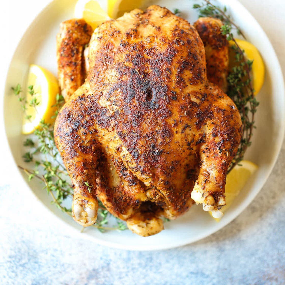 Rotisserie-style Instant Pot chicken