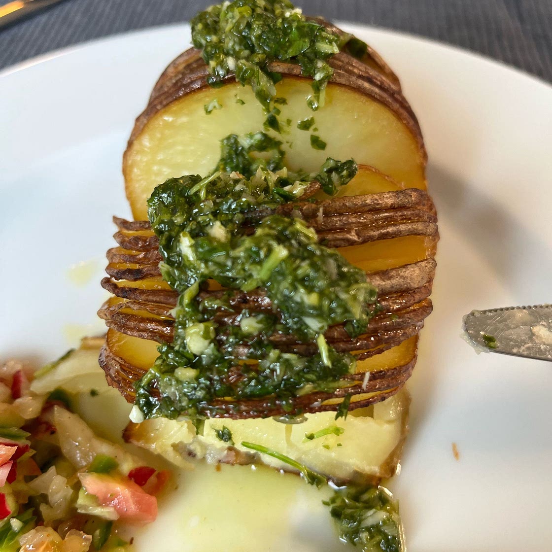 Chimichurri Hasselback Potatoes