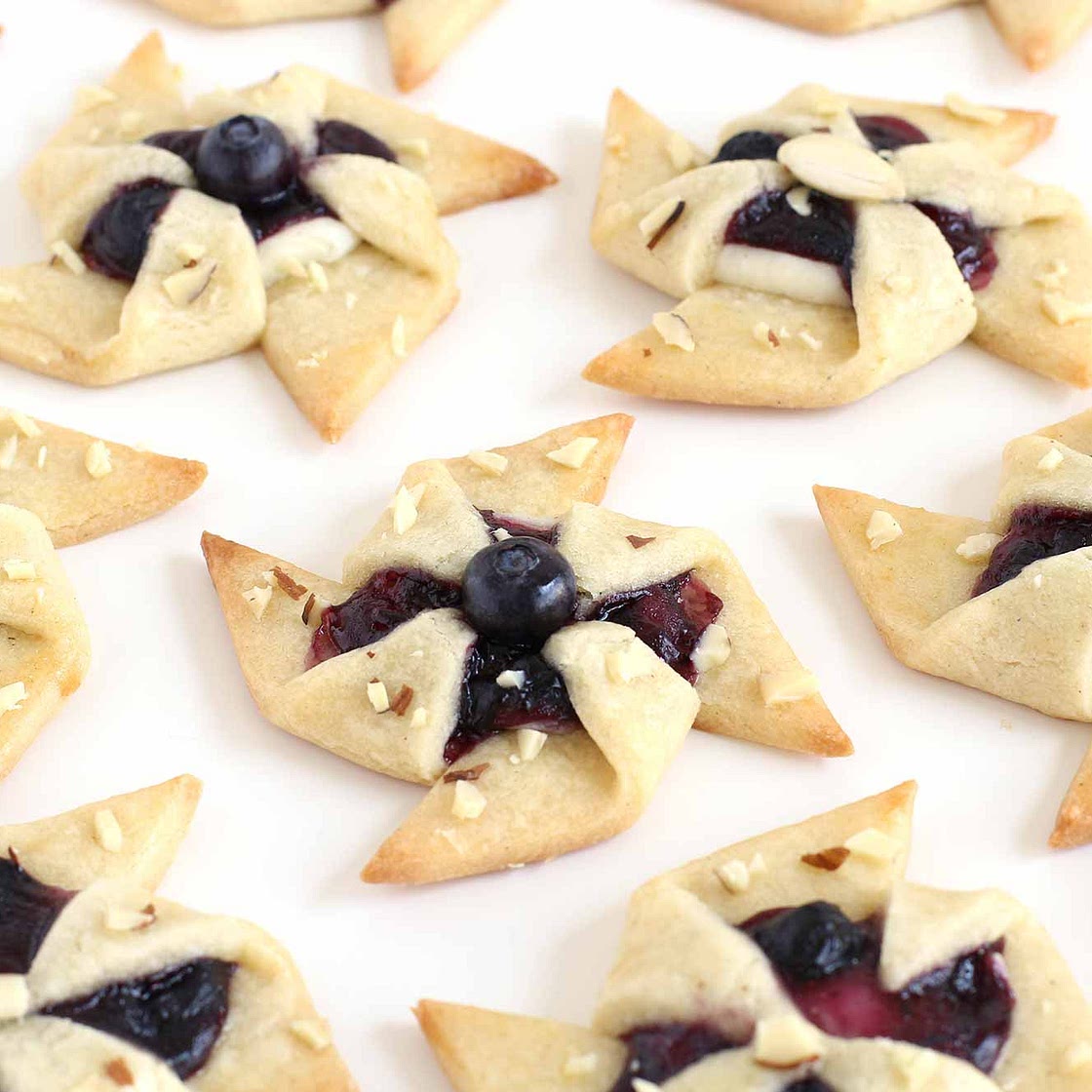 Blueberry Cream Cheese Windmills