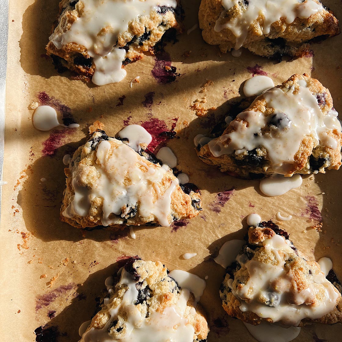 Blueberry Lemon Glaze Scones