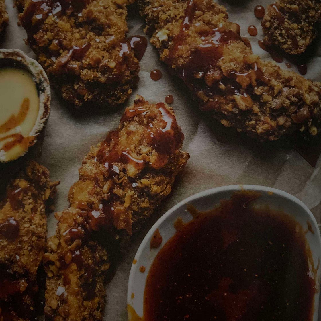 Spicy Pretzel Chicken Fingers