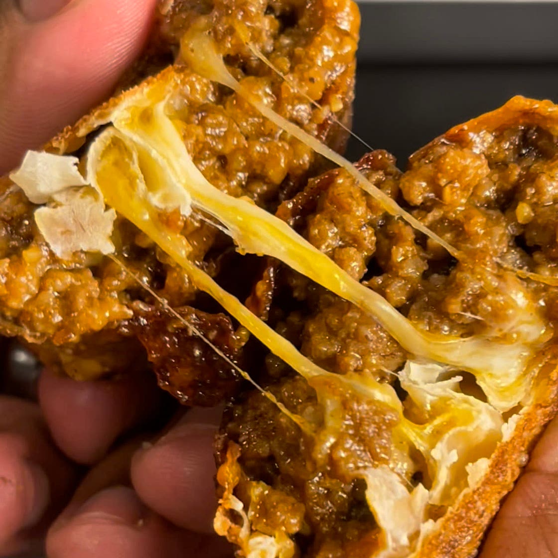 BBQ Cheeseburger Egg Rolls