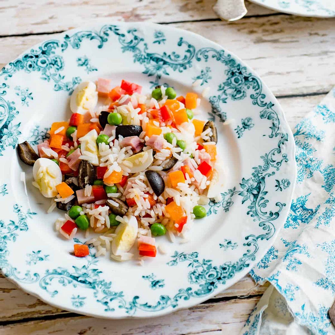 Quick and Easy Rice and Quail Eggs Salad