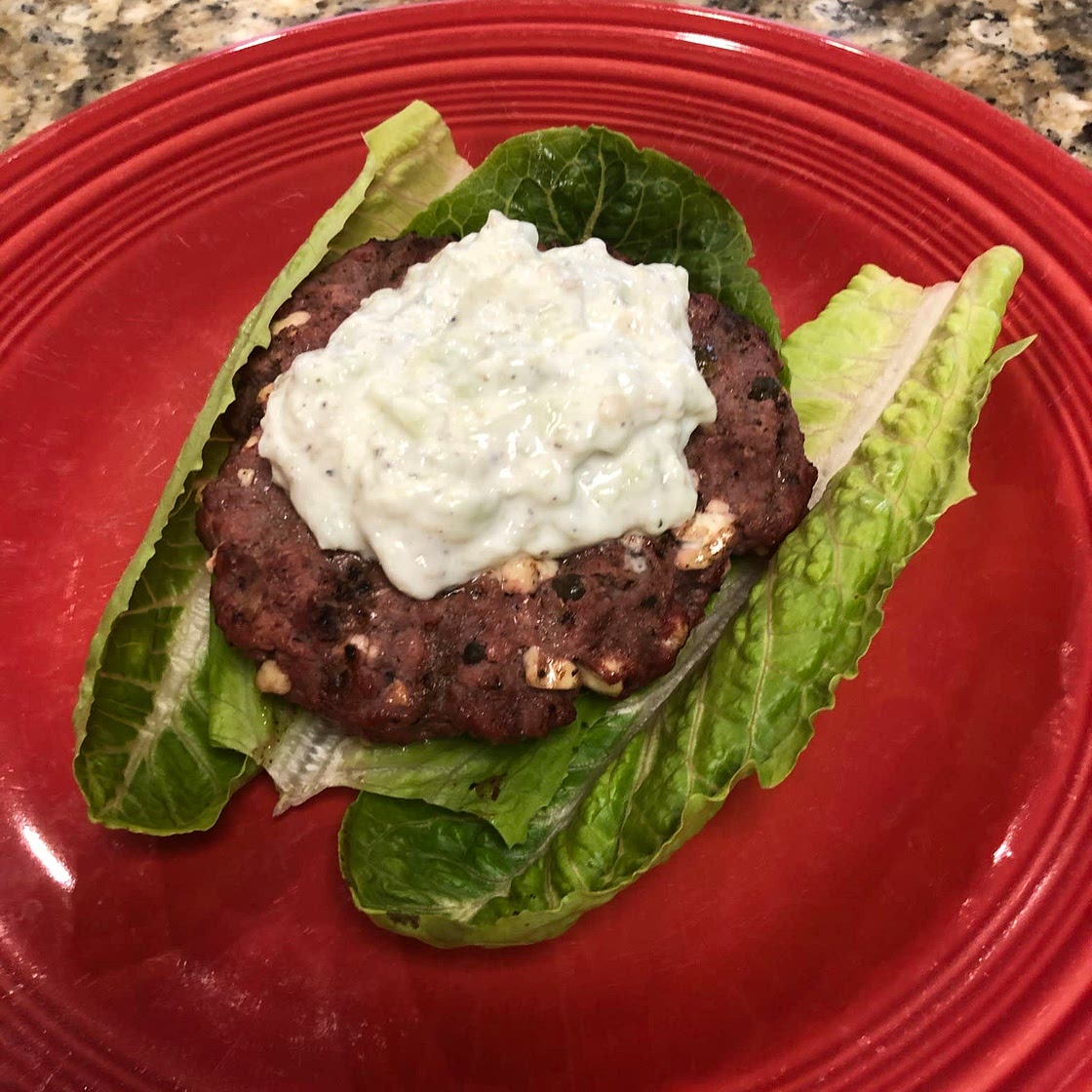Greek Burger Lettuce Wraps