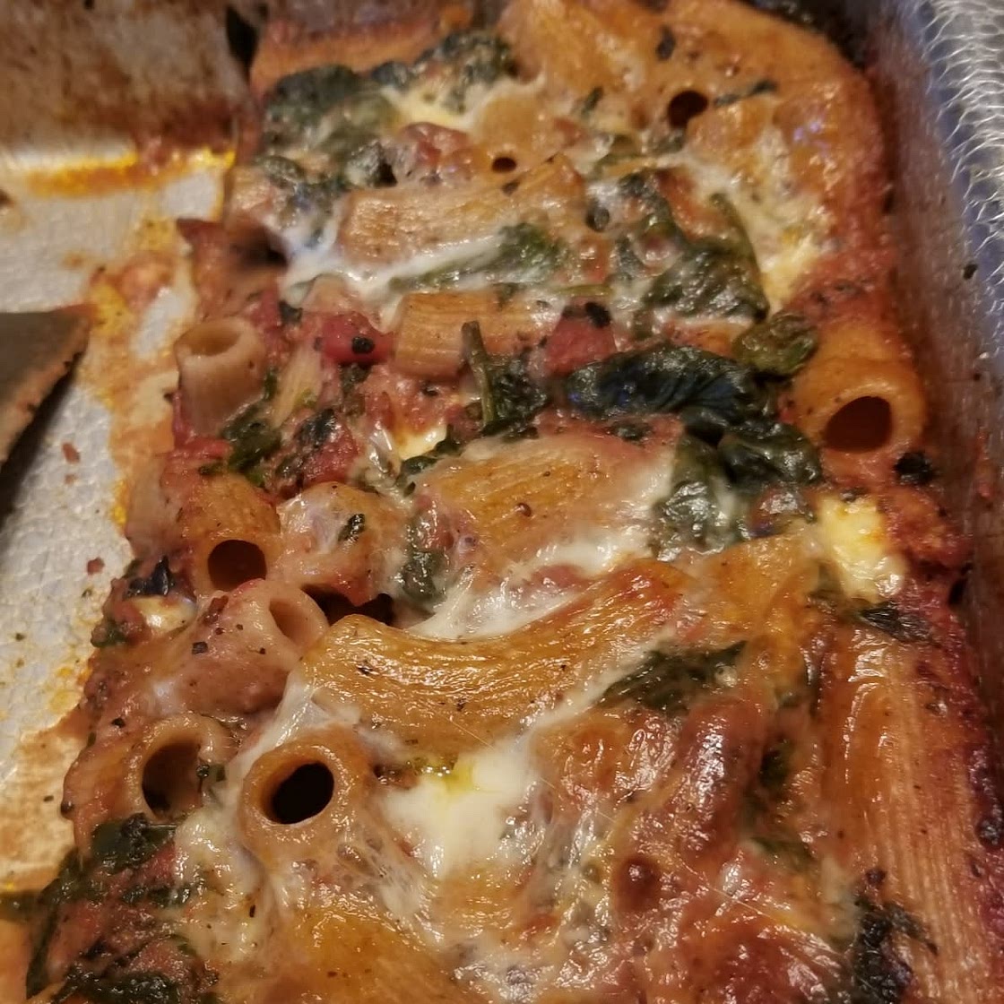 One Pan 4 Cheese Sun-Dried Tomato and Spinach Pasta Bake