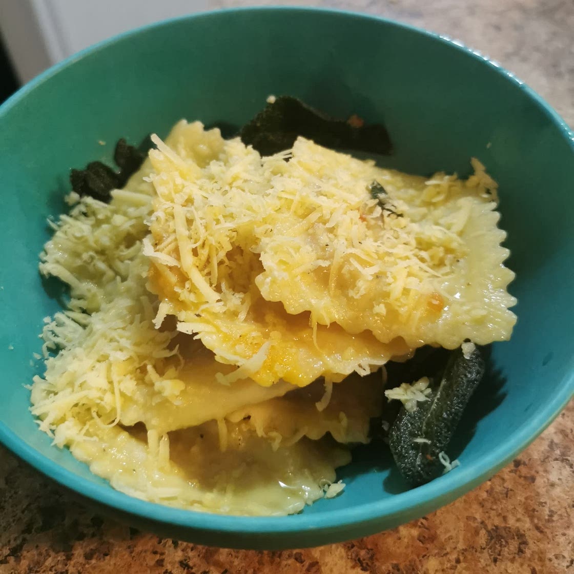 Squash Ravioli with Brown Butter Sage Sauce