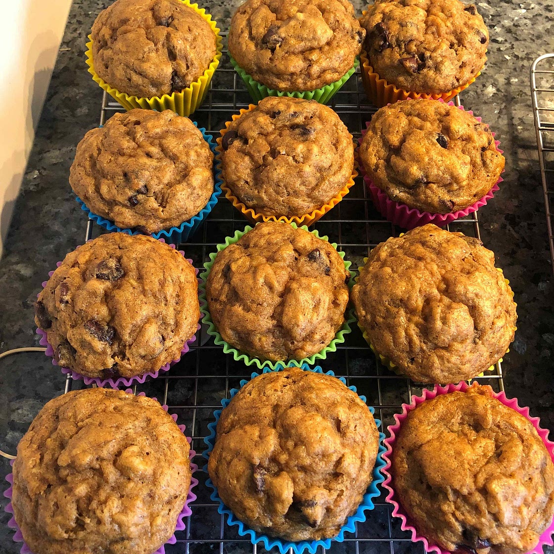 One Bowl Chocolate Chunk Chai Banana Muffins