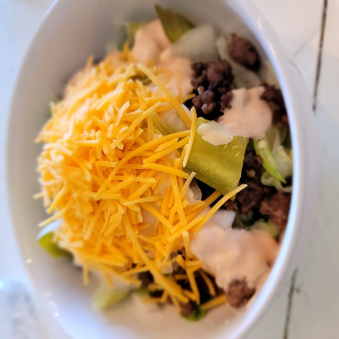 Big Mac in a Bowl (Big Mac Salad) Keto, Low Carb, GF