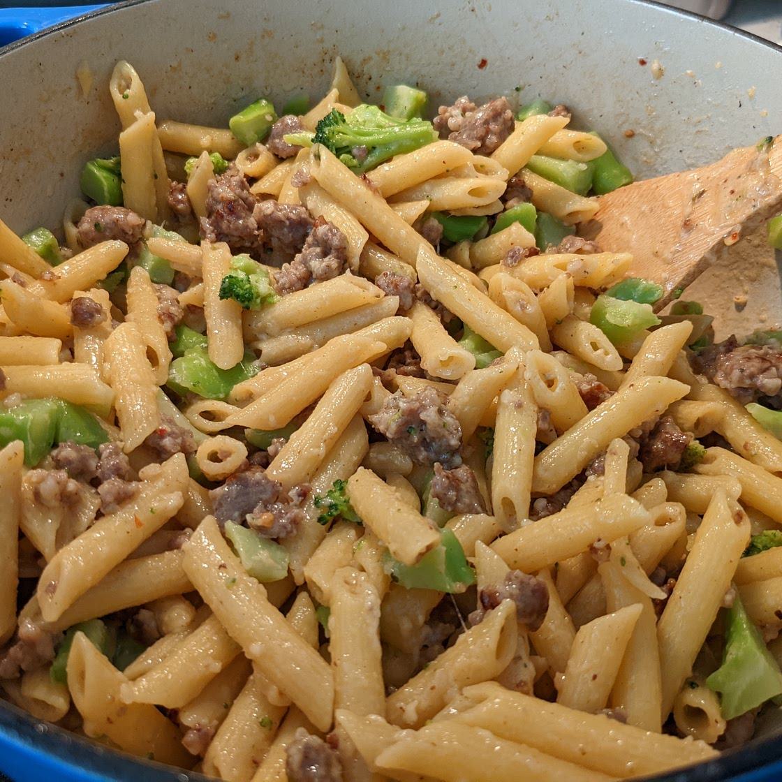 Parmesan Pasta w/ Italian Sausage and Veggie