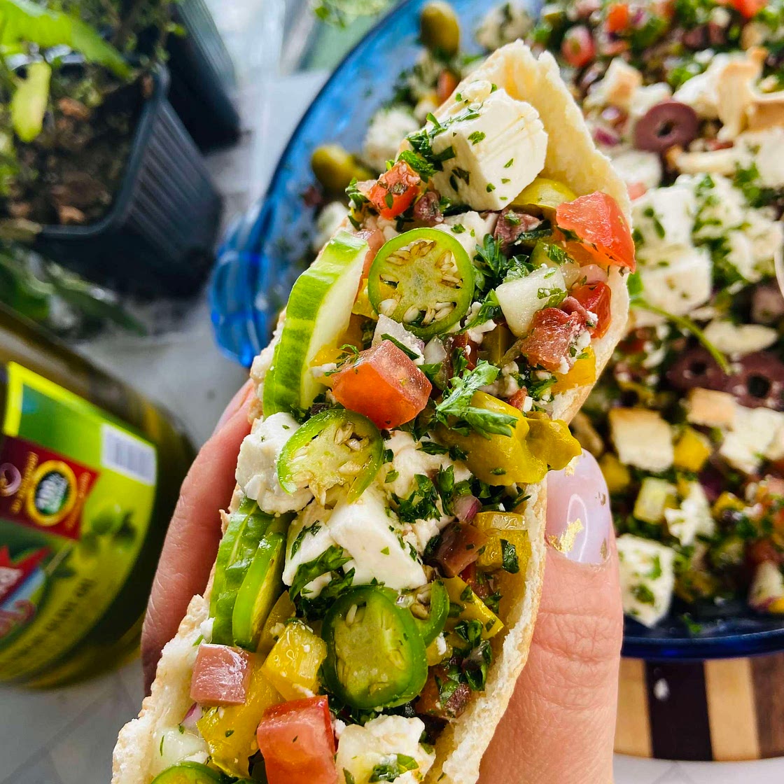 Mediterranean Salad in a Pita