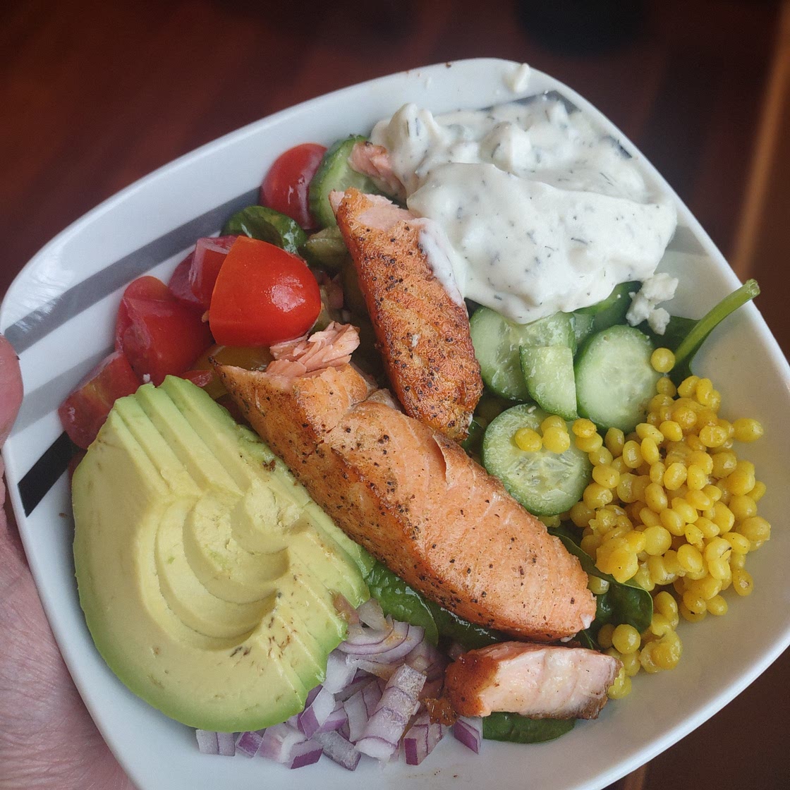 Greek Cast Iron Salmon Bowls