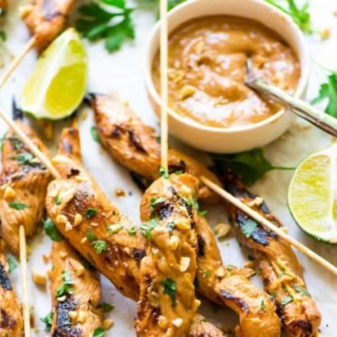 Chicken Satay with Peanut Dipping Sauce