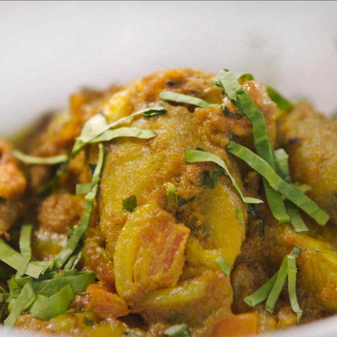 Green banana curry