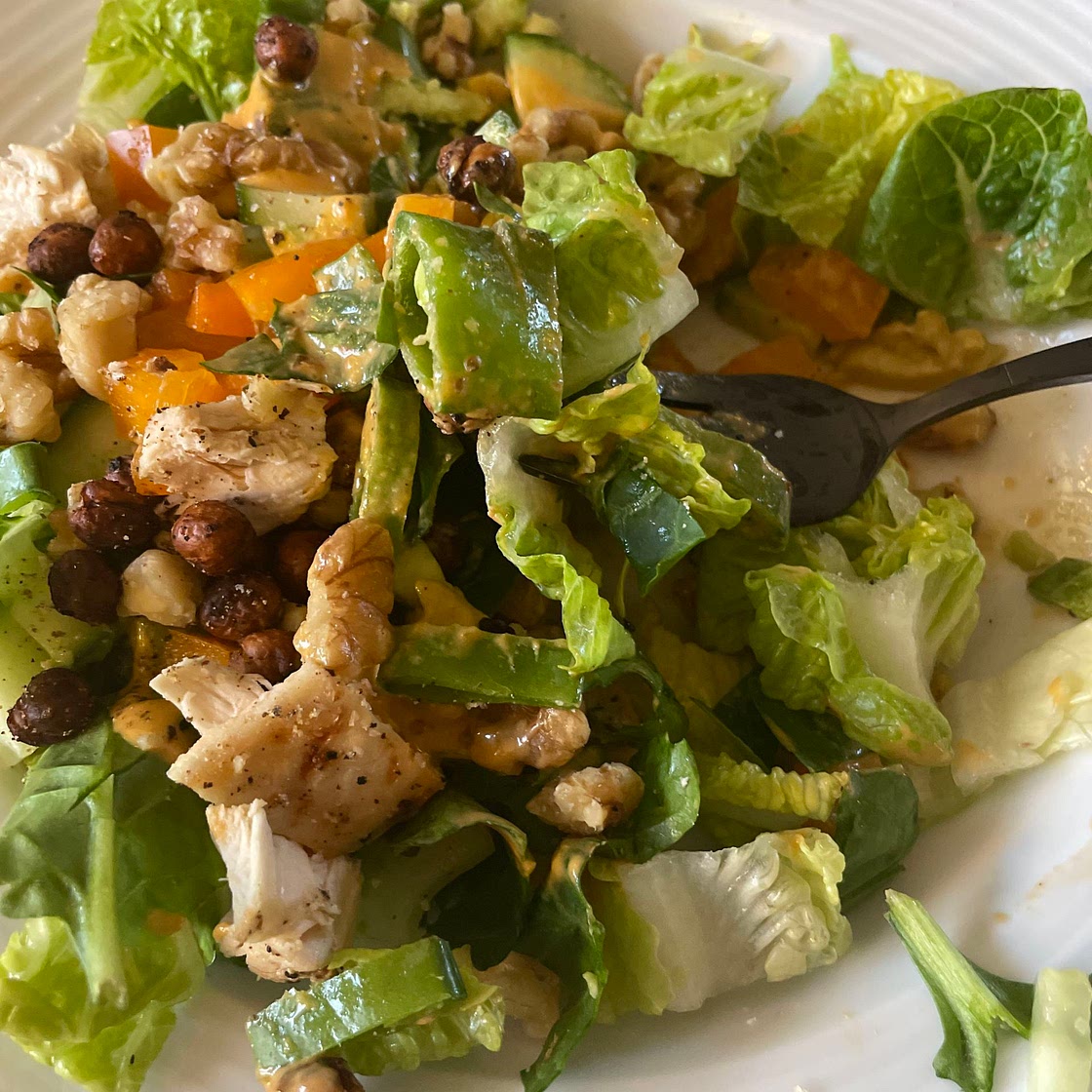 Chicken and nut salad