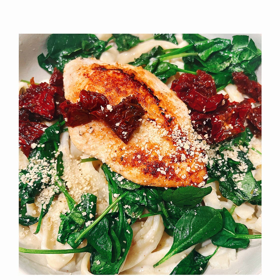 Tuscan Chicken Alfredo Fettuccine