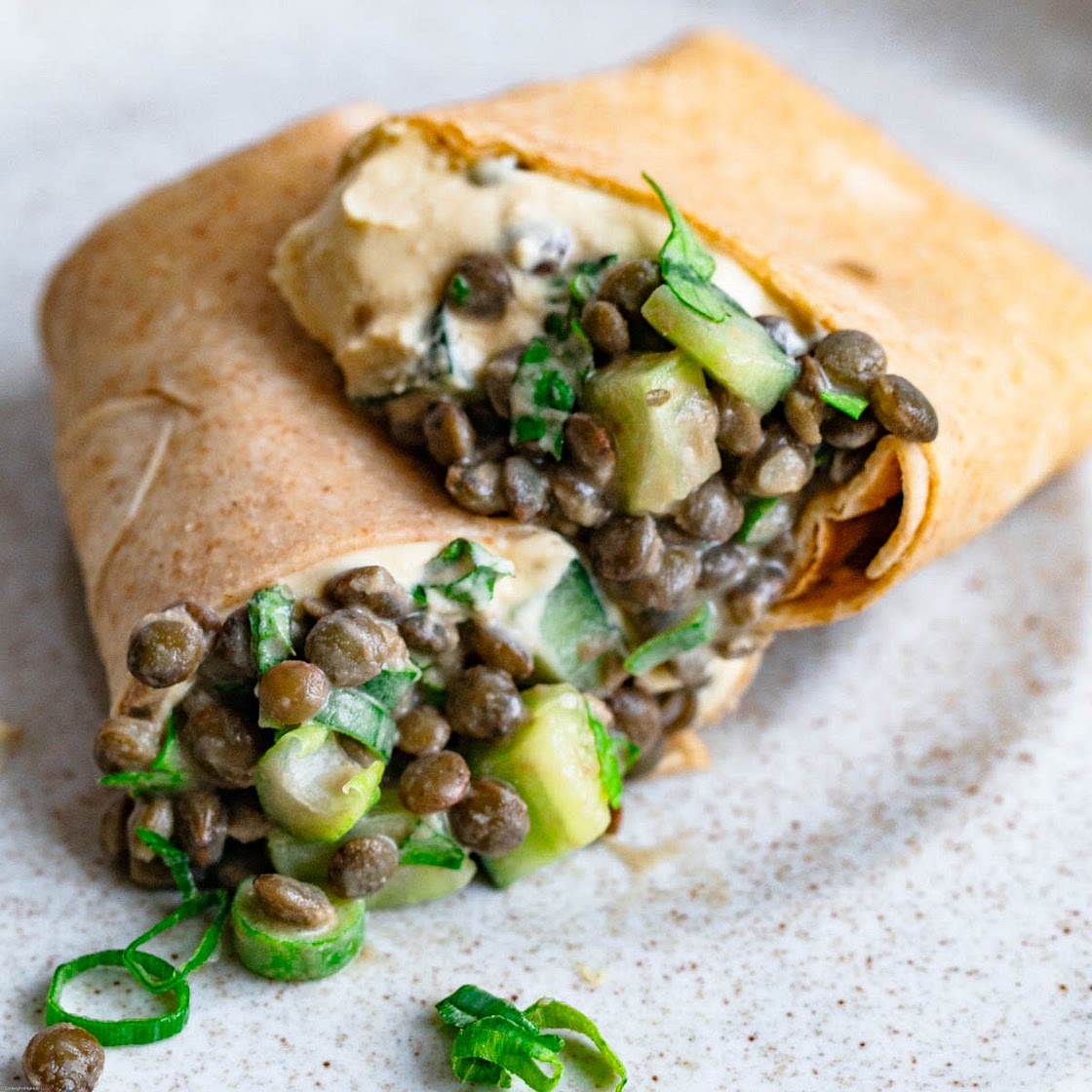 High-Protein Lentil Salad Wraps