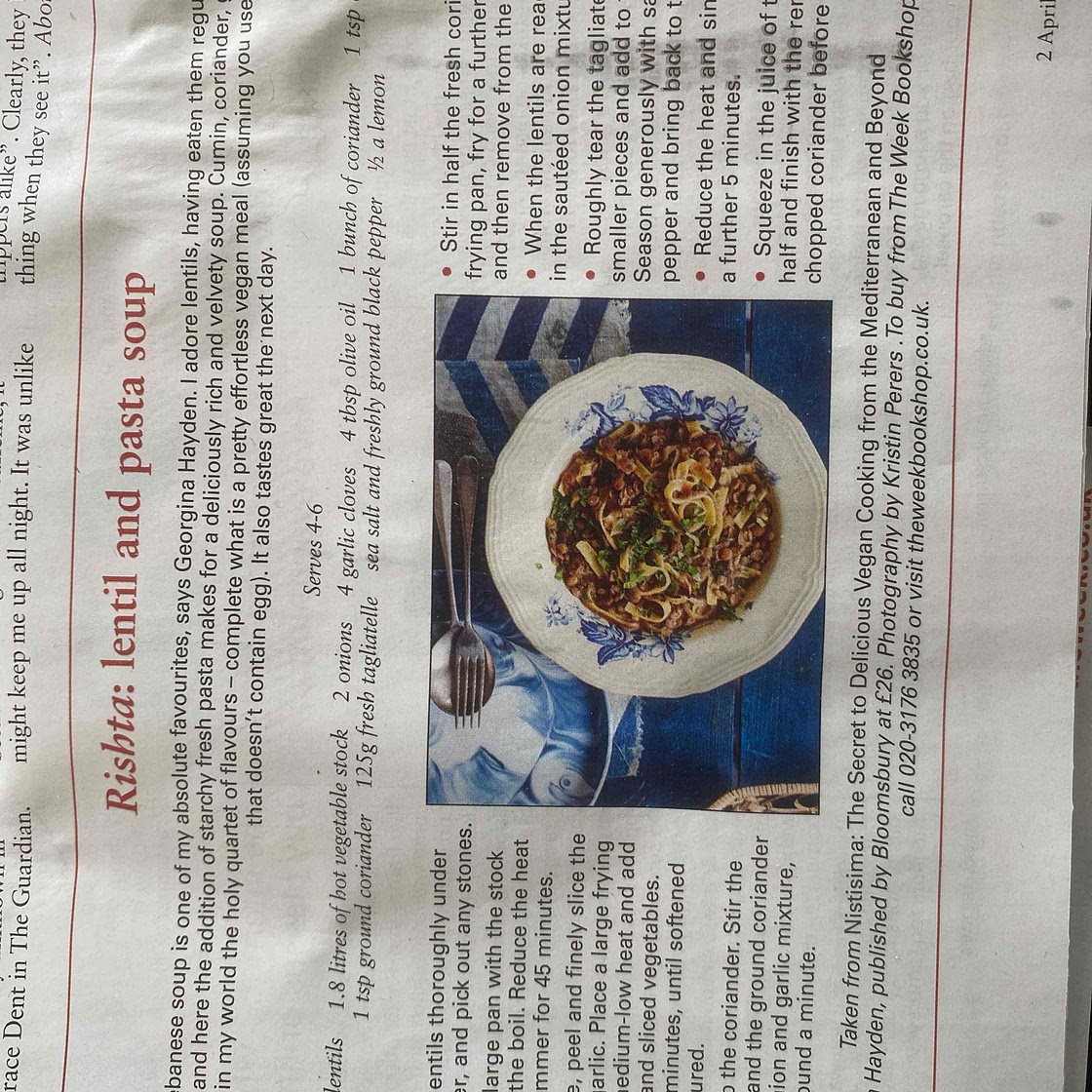 Rishta lentil soup