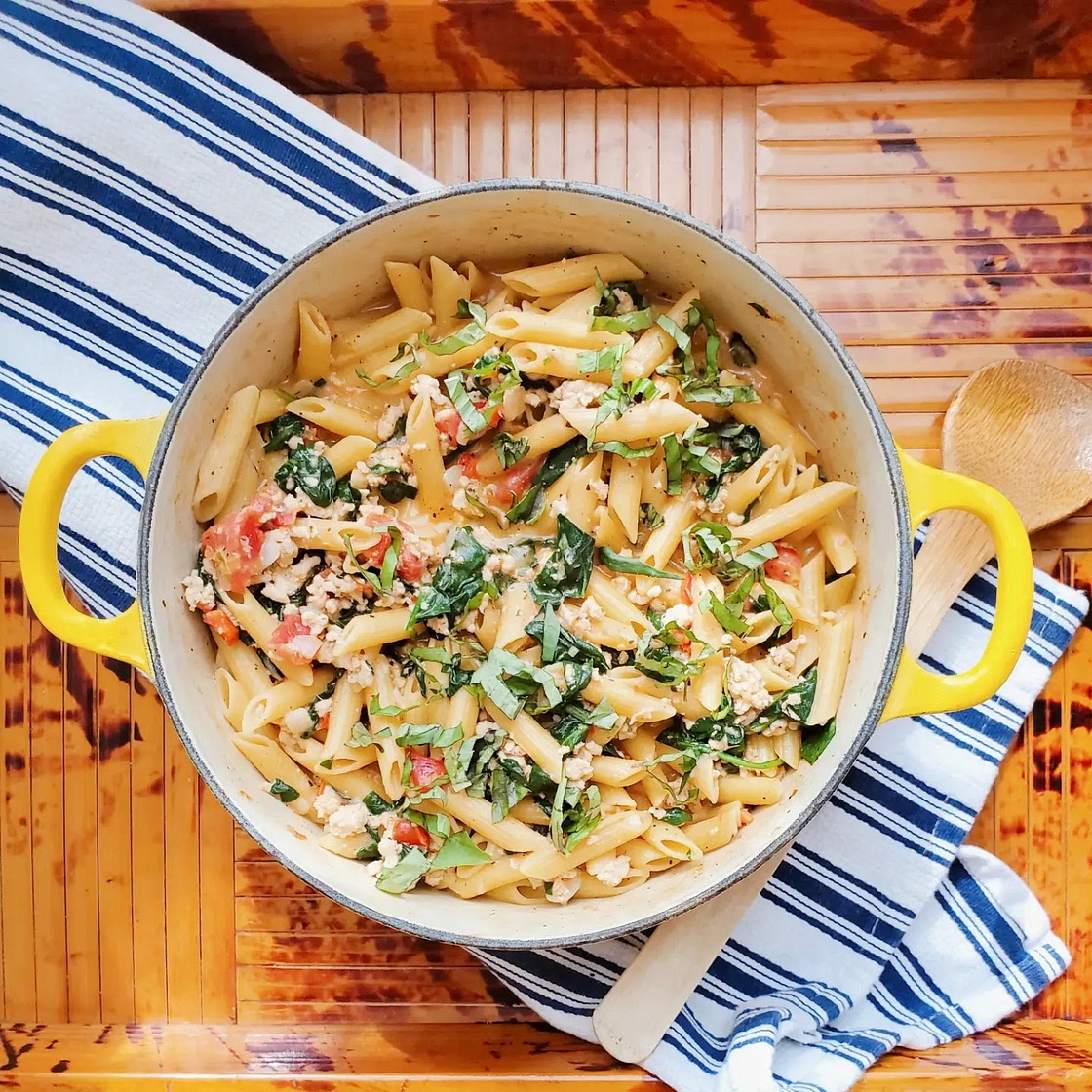 Turkey Penne with Spinach