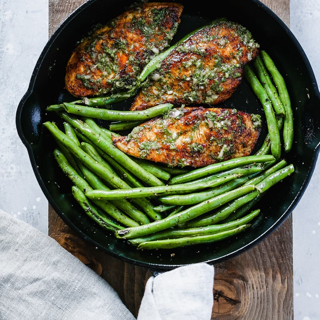 Chimichurri Chicken Green Beans Skillet
