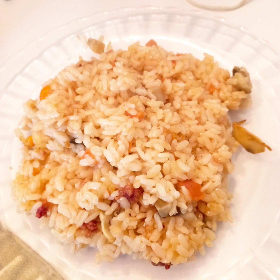 Arroz con champiñones y chorizo