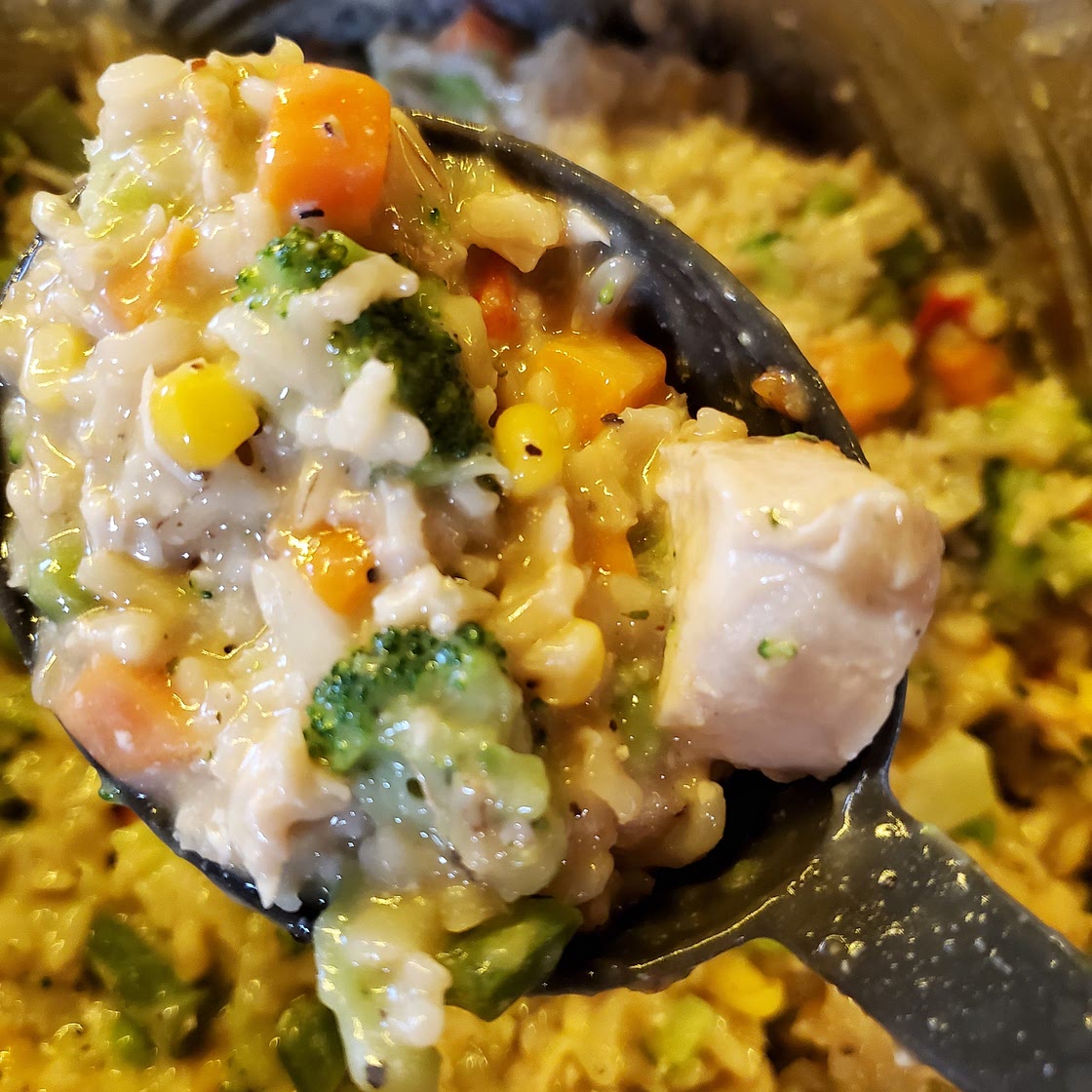 Cheesy Chicken and Broccoli over Rice