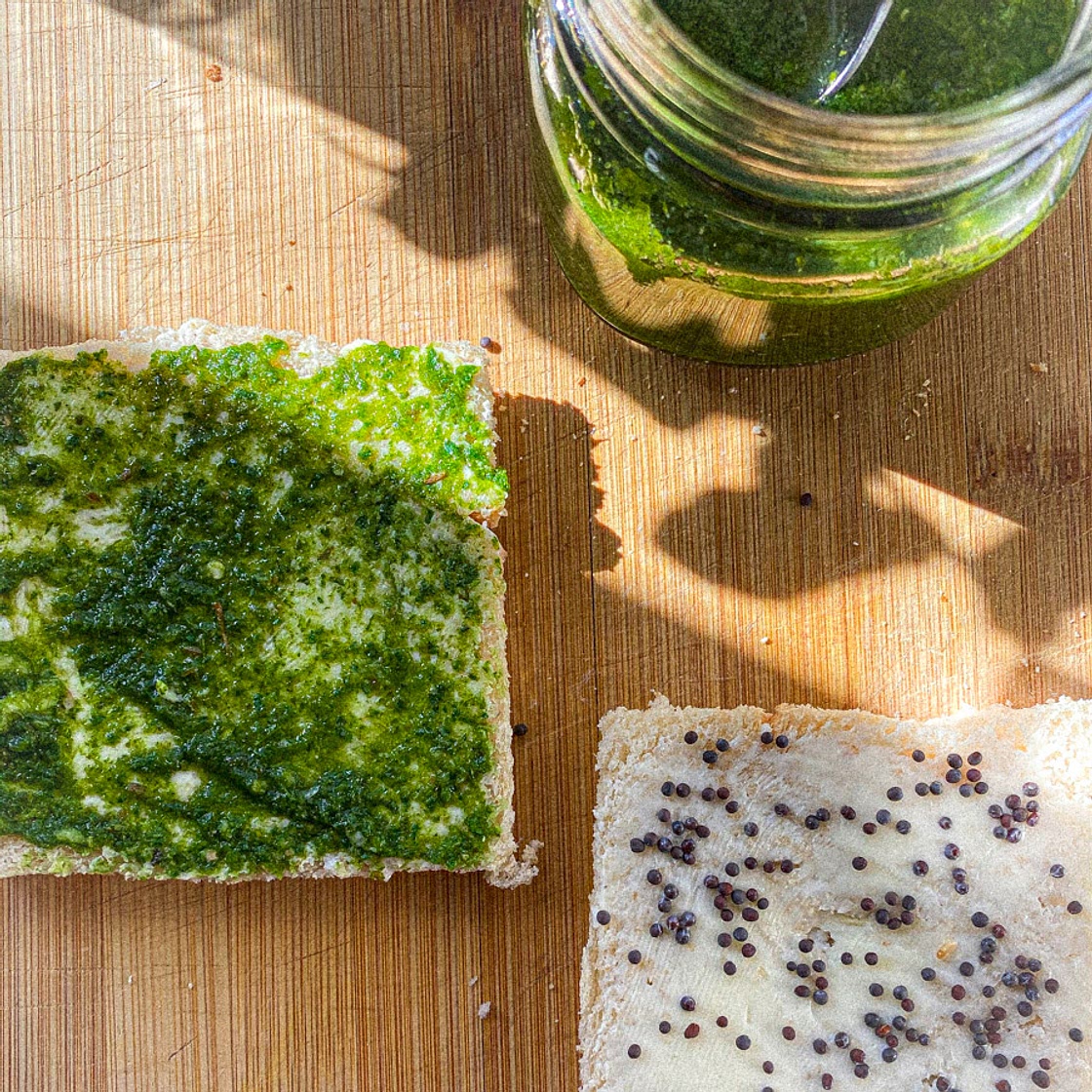 Cilantro-Mint Chutney Tea Sandwiches
