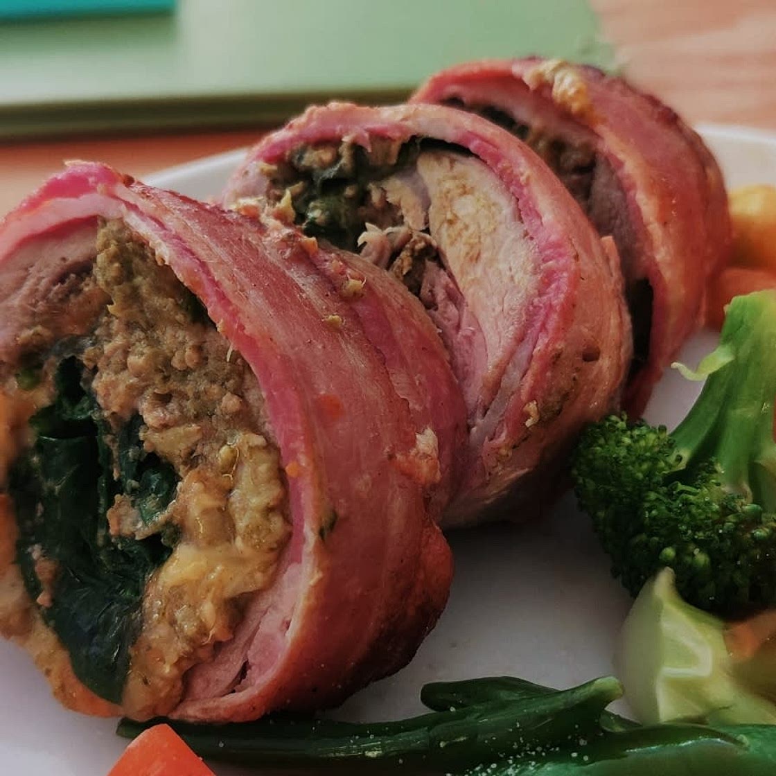 Bacon-Wrapped Pesto Pork Tenderloin