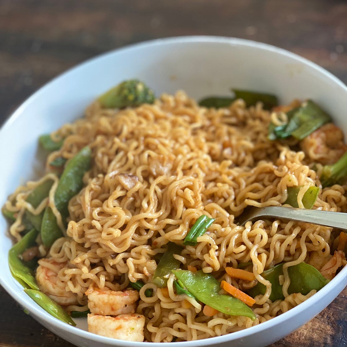Spicy shrimp noodles 