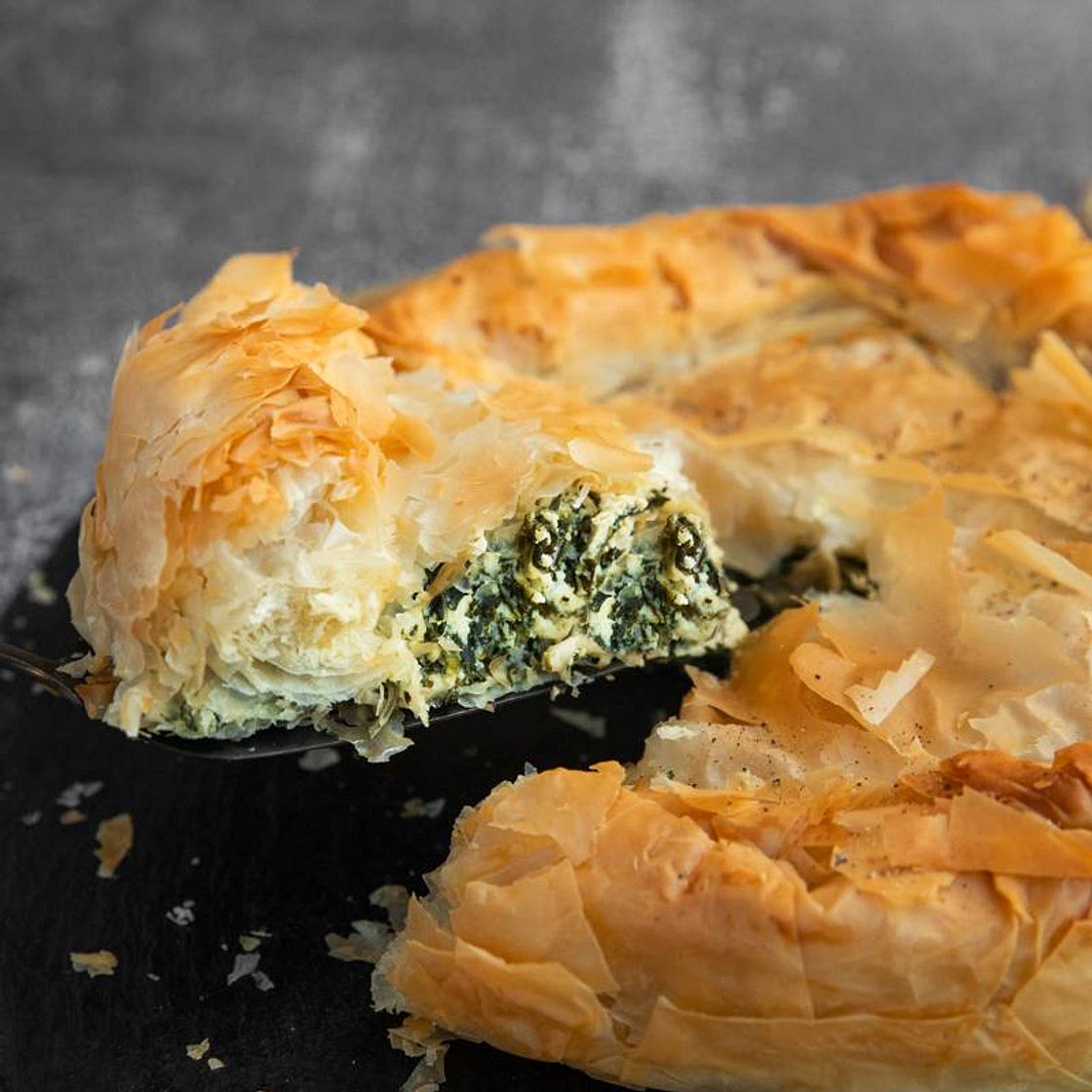 Byrek Me Spinaq (Spinach Feta Pie)