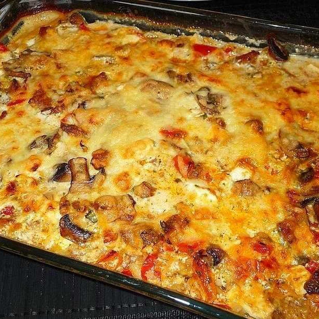 Überbackene Gyros in Champignon Sahnesoße