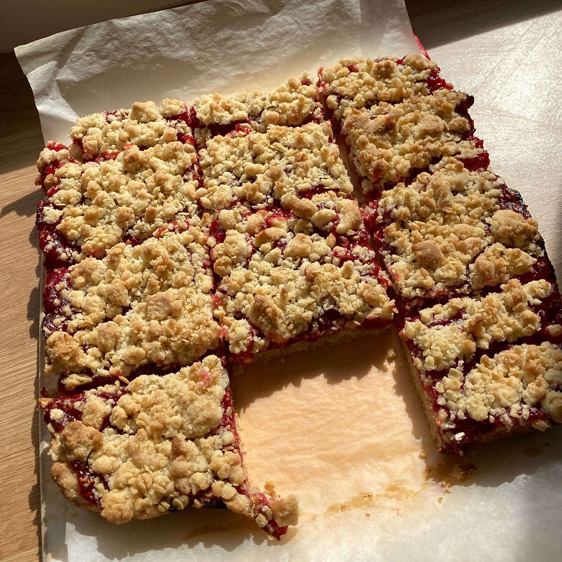 Raspberry Oat Crumble Bars