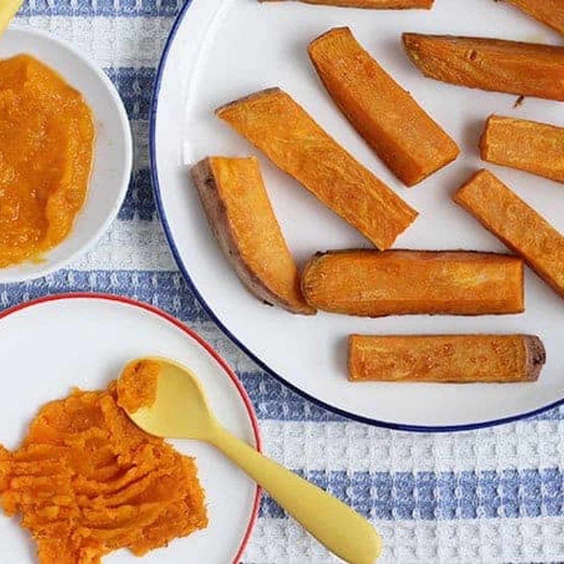 Sweet Potato Baby Food: BLW-Style and Pureed