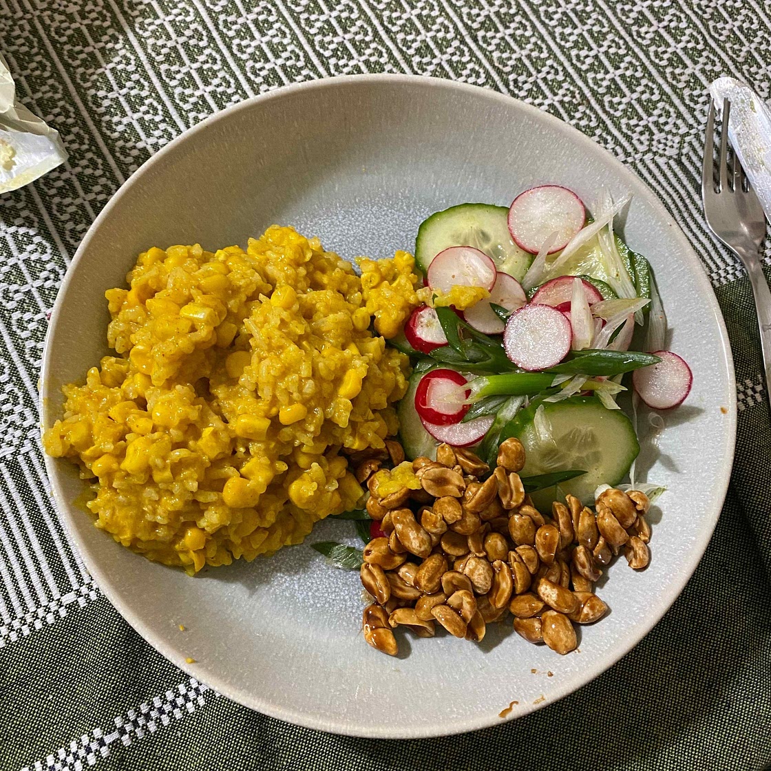 Sweetcorn takikomi-gohan