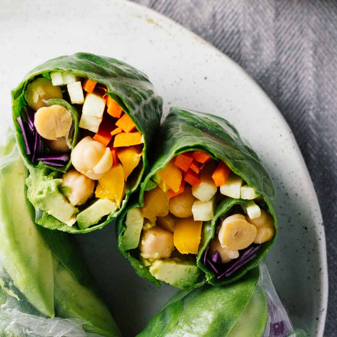 Vegan Spring Rolls w/ Spicy Turmeric Coconut Sauce