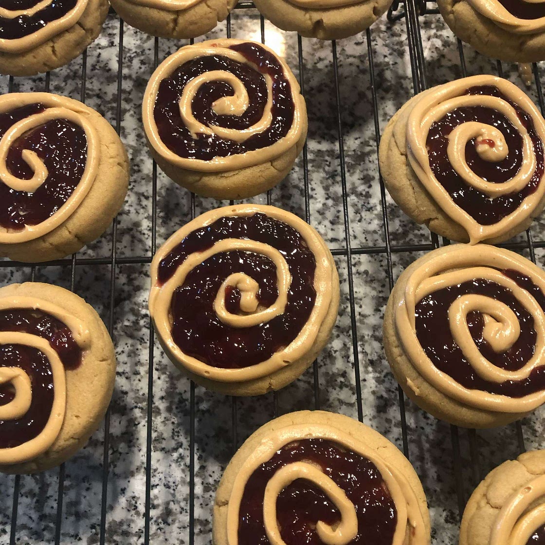 CRUMBL peanut butter and jelly cookies