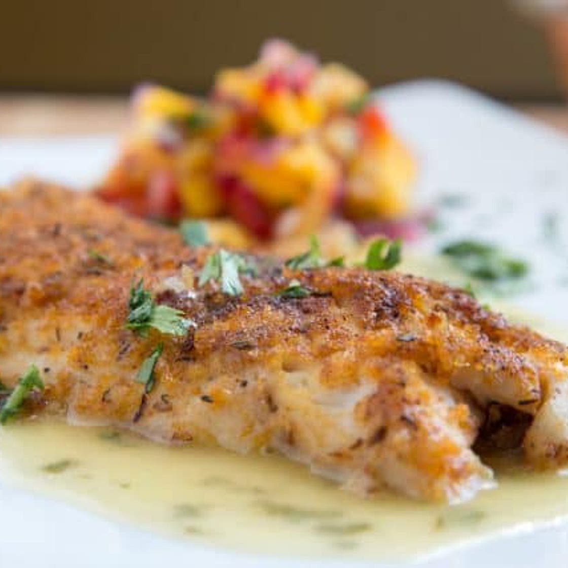 Lime Crusted Chilean Sea Bass with Florida Pink Shrimp