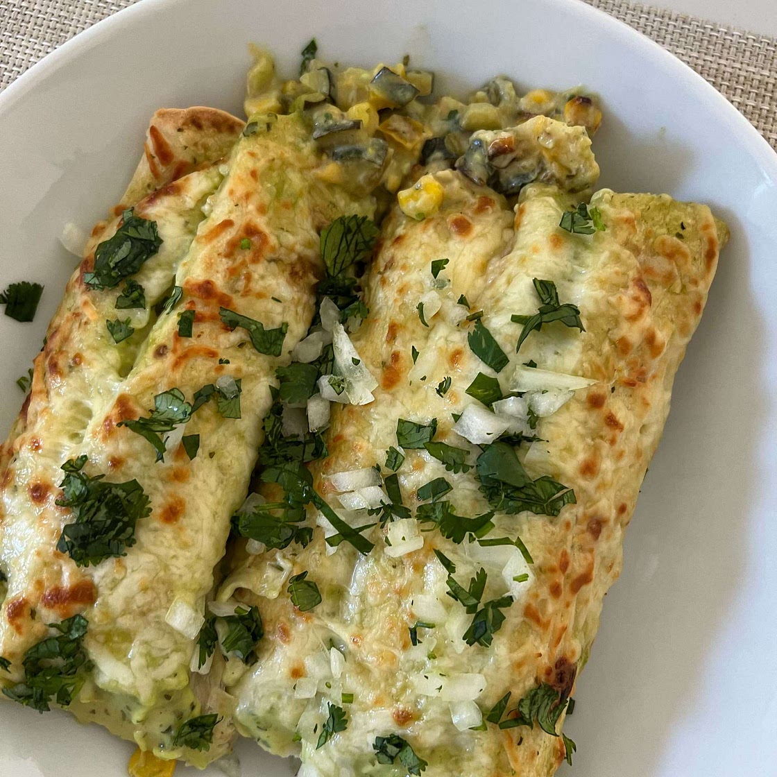 Cami’s creamy Vegetable Enchilada Verde