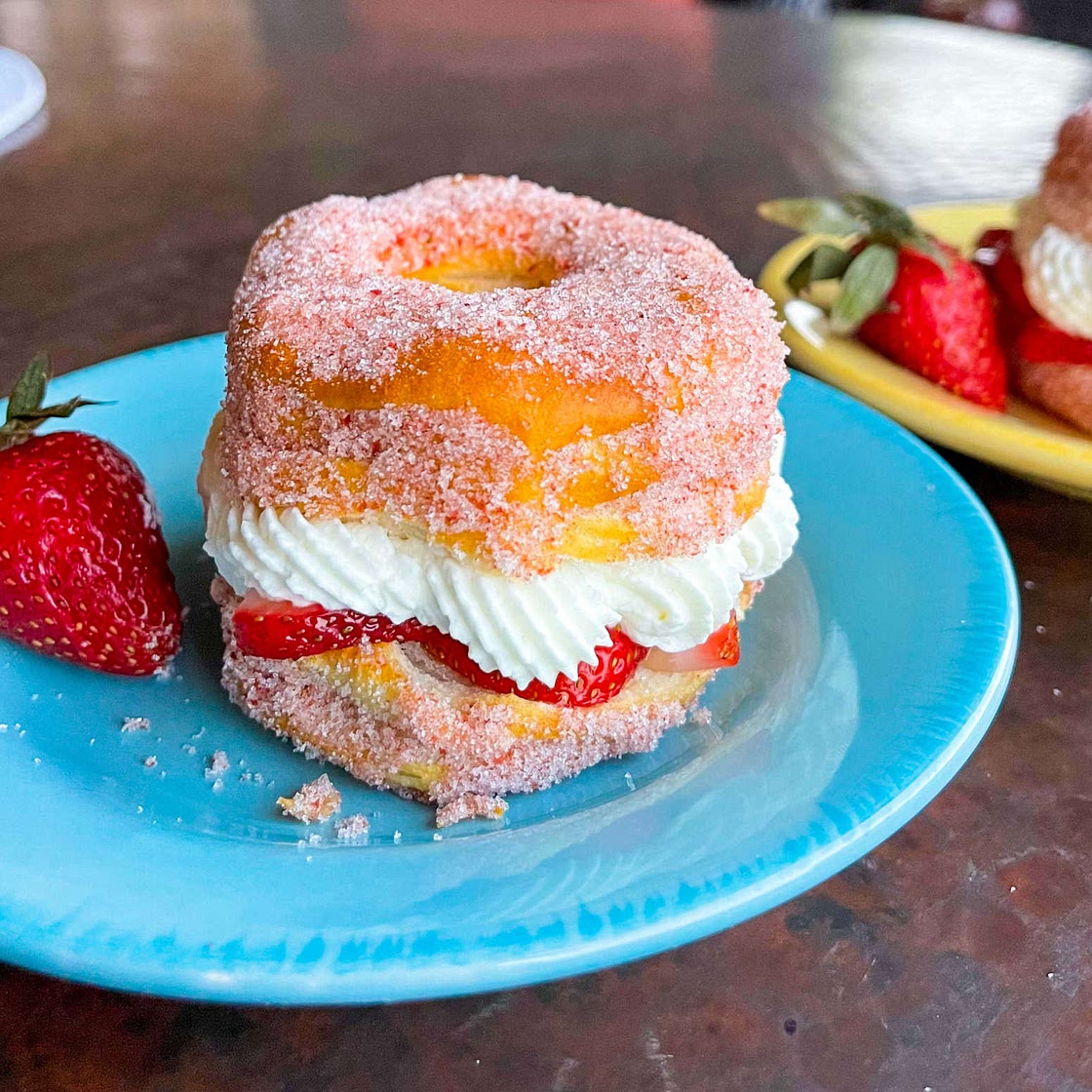 Strawberry Shortcake Biscuit Donuts